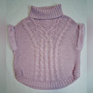 Lulurain Mauve Cable Knit Turtleneck Sweater Young Girl